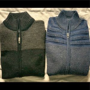 2 Kenneth Cole Zip-Up Sweaters